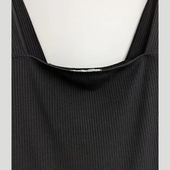 Reformation Black Ribbed Knit Mini Dress Stretchy size S - Picture 7 of 9